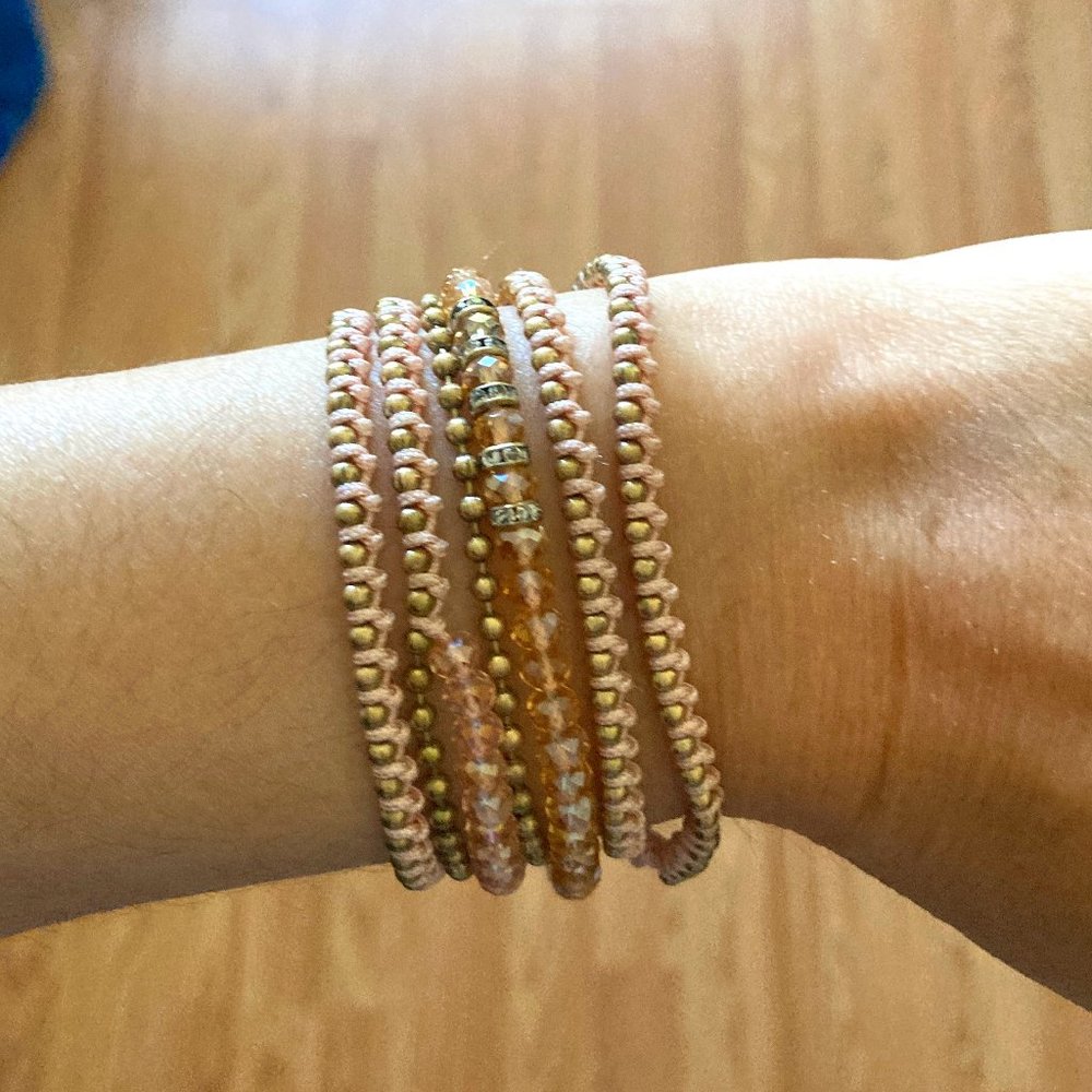 Brand New Bead + Thin Chain Multi Wrap Bracelet